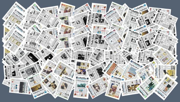 Vota una delle 40 prime pagine di Repubblica scelte tra il 1996 e il 2005